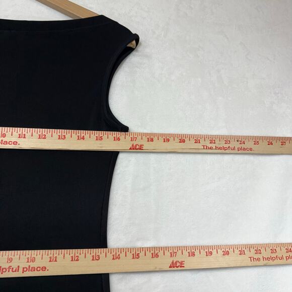 Vintage 80s Necessary Objects S‎ Black Beaded HiLo Midi Dress Goth Moody Party - Picture 7 of 8